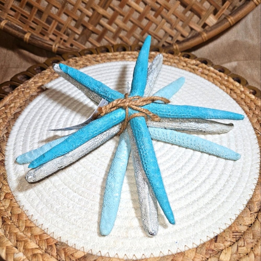 Set of 3 Resin Starfish Wall Hanging Sculptures Coastal Home Decor Beach Art